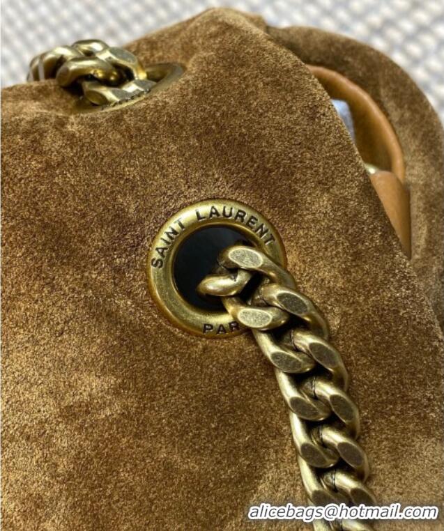 Good Taste Saint Laurent Calypso Large Bag in Suede 777399 Brown 2025