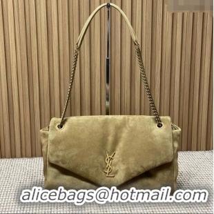 Good Looking Saint Laurent Calypso Large Bag in Suede 777399 Khaki 2025
