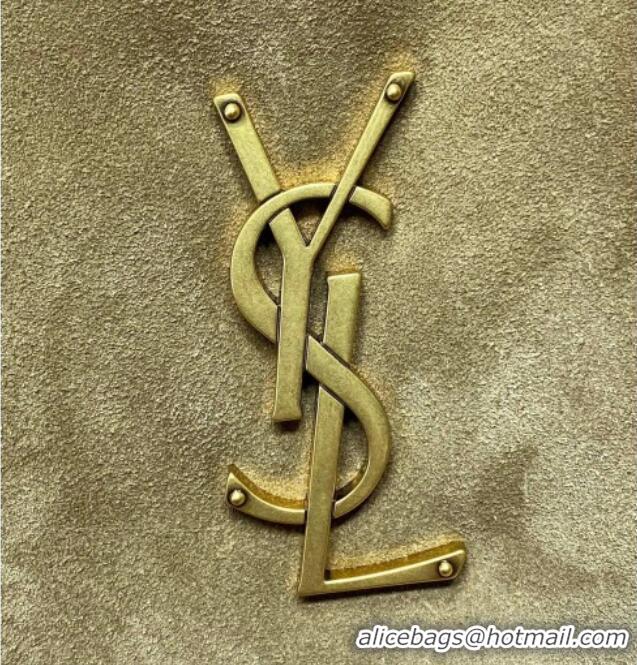 Good Looking Saint Laurent Calypso Large Bag in Suede 777399 Khaki 2025