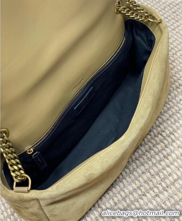 Good Looking Saint Laurent Calypso Large Bag in Suede 777399 Khaki 2025