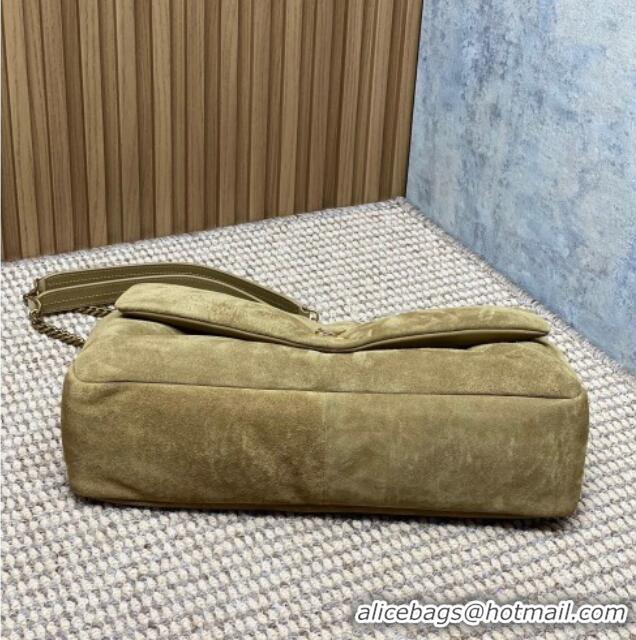 Good Looking Saint Laurent Calypso Large Bag in Suede 777399 Khaki 2025