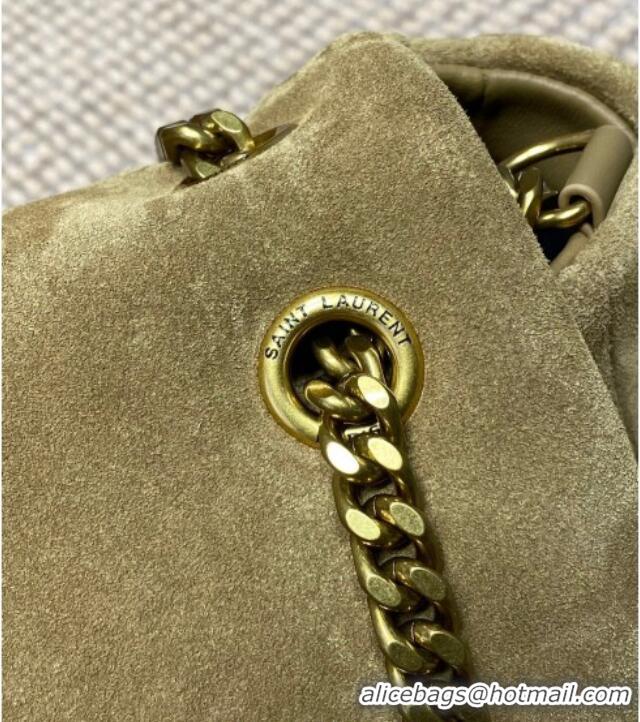Good Looking Saint Laurent Calypso Large Bag in Suede 777399 Khaki 2025