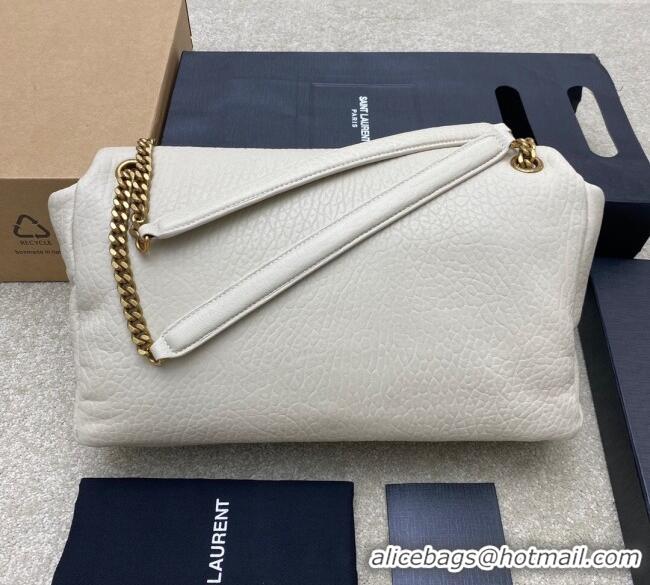 Top Quality Saint Laurent Calypso Large Bag in Grained Lambskin 777399 White 2025