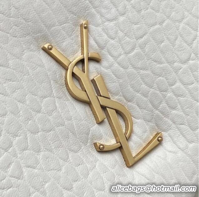 Top Quality Saint Laurent Calypso Large Bag in Grained Lambskin 777399 White 2025