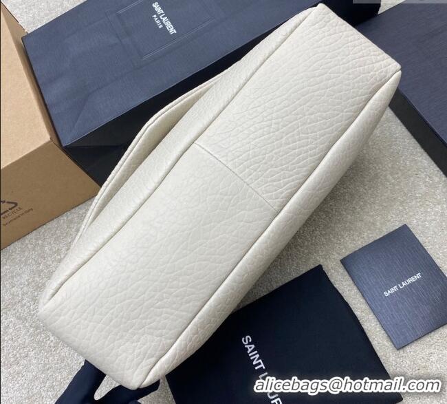 Top Quality Saint Laurent Calypso Large Bag in Grained Lambskin 777399 White 2025