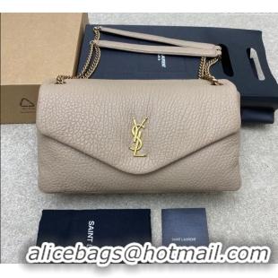Super Quality Saint Laurent Calypso Large Bag in Grained Lambskin 777399 Beige Grey 2025