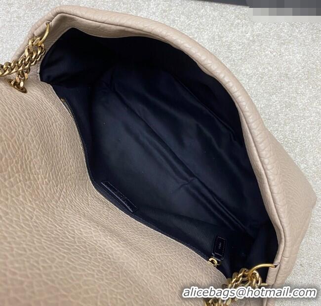 Super Quality Saint Laurent Calypso Large Bag in Grained Lambskin 777399 Beige Grey 2025