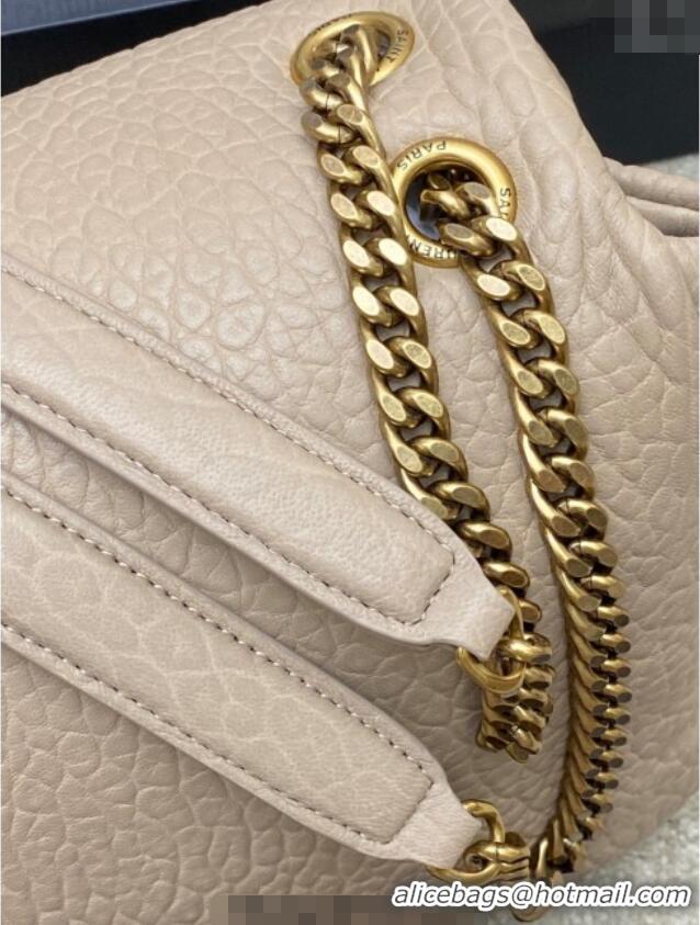 Super Quality Saint Laurent Calypso Large Bag in Grained Lambskin 777399 Beige Grey 2025