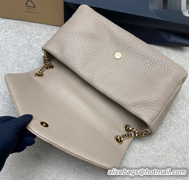 Super Quality Saint Laurent Calypso Large Bag in Grained Lambskin 777399 Beige Grey 2025