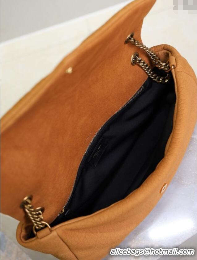 Best Quality Saint Laurent Calypso Large Bag in Grained Suede 777399 Yellow 2025