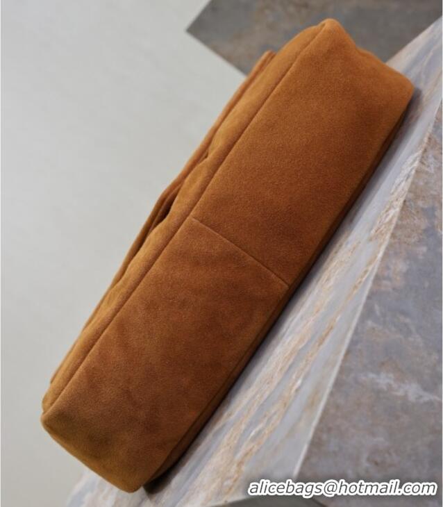 Promotional Saint Laurent Calypso Large Bag in Suede 777399 Brown Yellow 2025