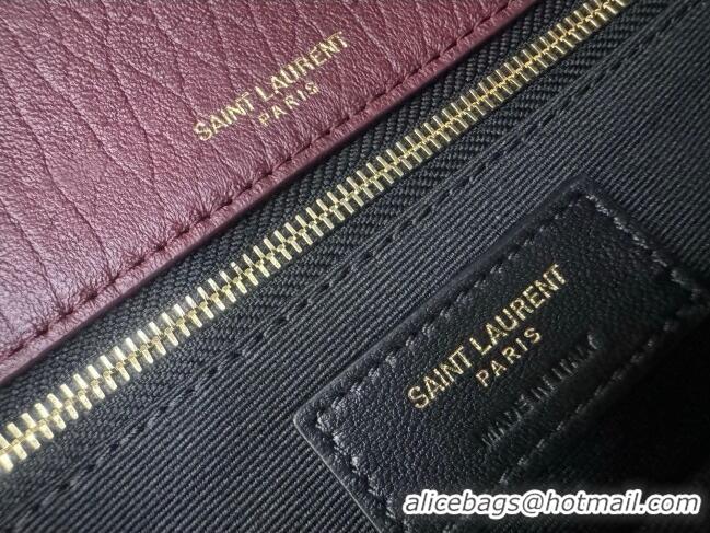 Best Price Saint Laurent Calypso Large Bag in Grained Lambskin 777399 Burgundy 2025