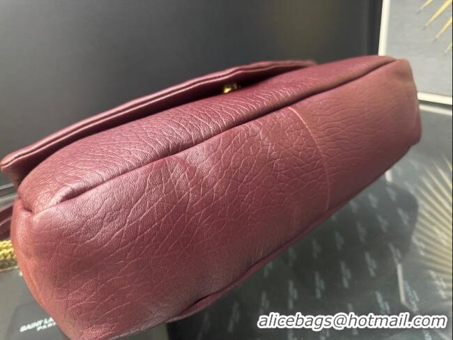 Best Price Saint Laurent Calypso Large Bag in Grained Lambskin 777399 Burgundy 2025