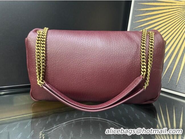 Best Price Saint Laurent Calypso Large Bag in Grained Lambskin 777399 Burgundy 2025