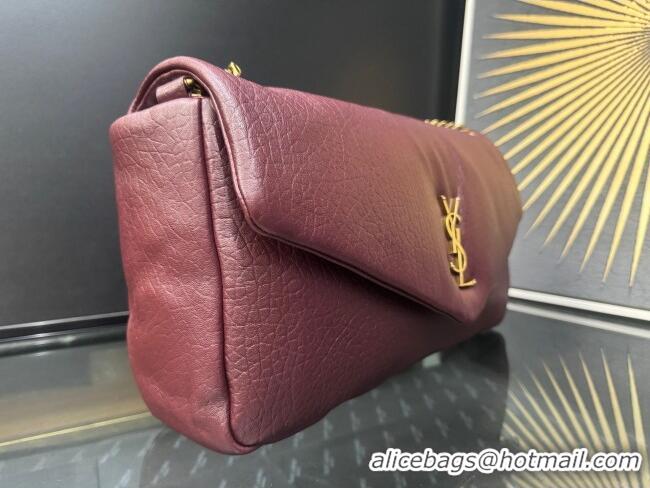 Best Price Saint Laurent Calypso Large Bag in Grained Lambskin 777399 Burgundy 2025