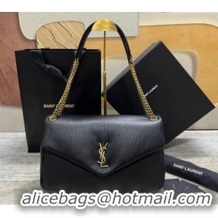 Promotional Saint Laurent Calypso Large Bag in Grained Lambskin 777399 Black 2024