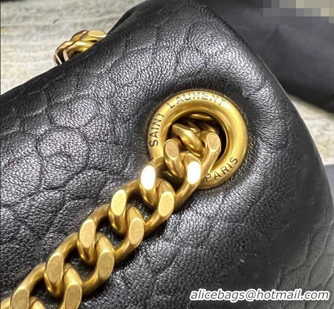 Promotional Saint Laurent Calypso Large Bag in Grained Lambskin 777399 Black 2024