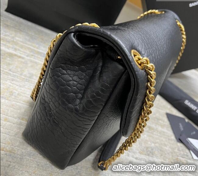 Promotional Saint Laurent Calypso Large Bag in Grained Lambskin 777399 Black 2024