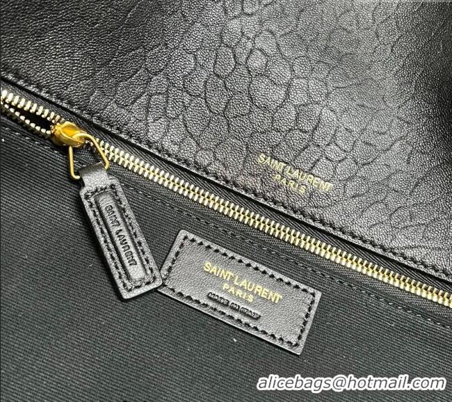Promotional Saint Laurent Calypso Large Bag in Grained Lambskin 777399 Black 2024