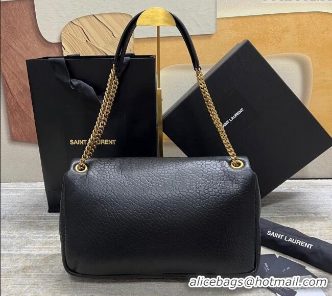 Promotional Saint Laurent Calypso Large Bag in Grained Lambskin 777399 Black 2024