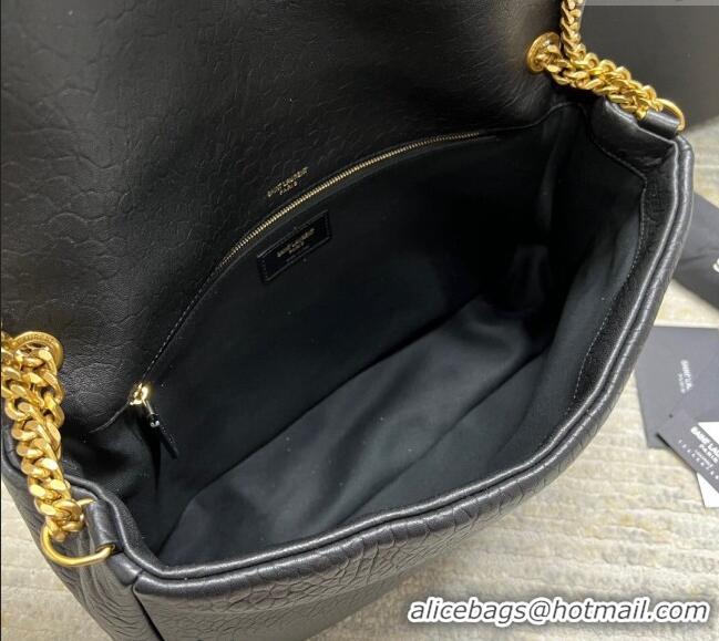 Promotional Saint Laurent Calypso Large Bag in Grained Lambskin 777399 Black 2024