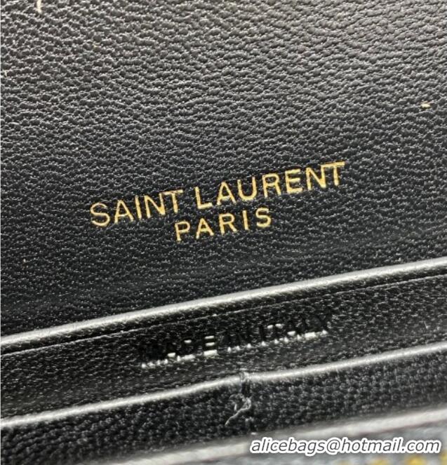 Best Quality Saint Laurent Cassandre Envelope Chain Wallet in Matelasse Patent Leather 742920 Black 2025