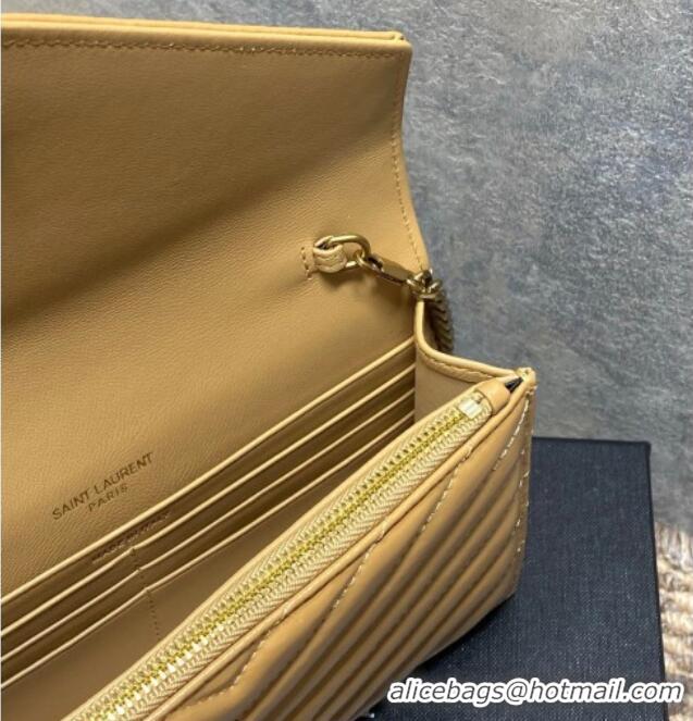 Grade Design Saint Laurent Cassandre Envelope Chain Wallet in Matelasse Patent Leather 742920 Beige 2025