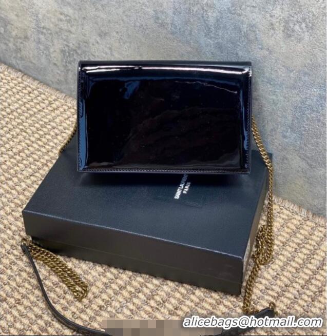 Unique Grade Saint Laurent Kate Small Chain and Tassel Bag in Patent Leather 354122 Black 2025