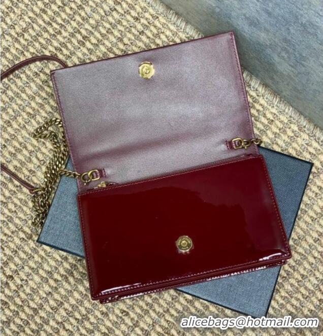 Famous Brand Saint Laurent Kate Small Chain and Tassel Bag in Patent Leather 354122 Red 2025