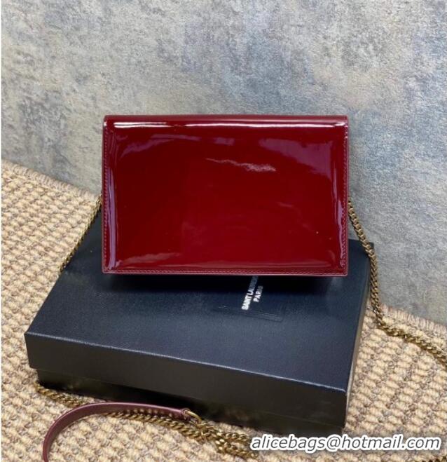 Famous Brand Saint Laurent Kate Small Chain and Tassel Bag in Patent Leather 354122 Red 2025