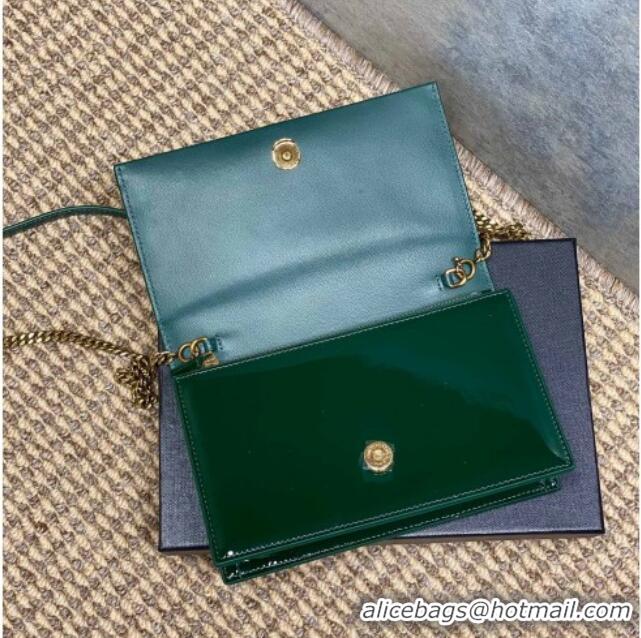 Good Product Saint Laurent Kate Small Chain and Tassel Bag in Patent Leather 354122 Green 2025