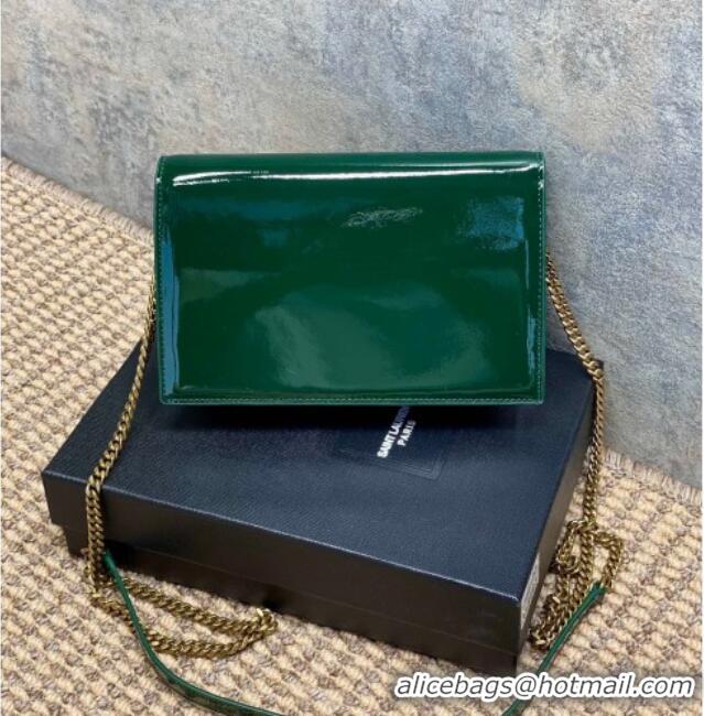 Good Product Saint Laurent Kate Small Chain and Tassel Bag in Patent Leather 354122 Green 2025