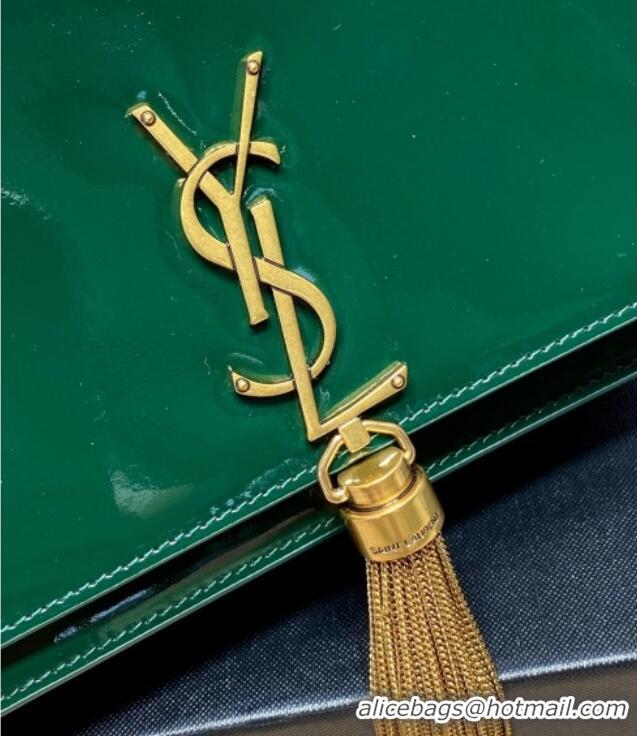 Good Product Saint Laurent Kate Small Chain and Tassel Bag in Patent Leather 354122 Green 2025