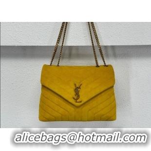 Top Quality Saint Laurent Loulou Large Bag in "Y" Suede 459749 Yellow 2025