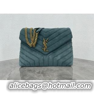 Shop Grade Saint Laurent Loulou Large Bag in "Y" Suede 459749 Green 2025