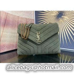Trendy Design Saint Laurent Loulou Large Bag in "Y" Suede 459749 Light Green 2025