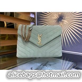 Pretty Style Saint Laurent Loulou Large Bag in "Y" Suede 459749 Green 2025