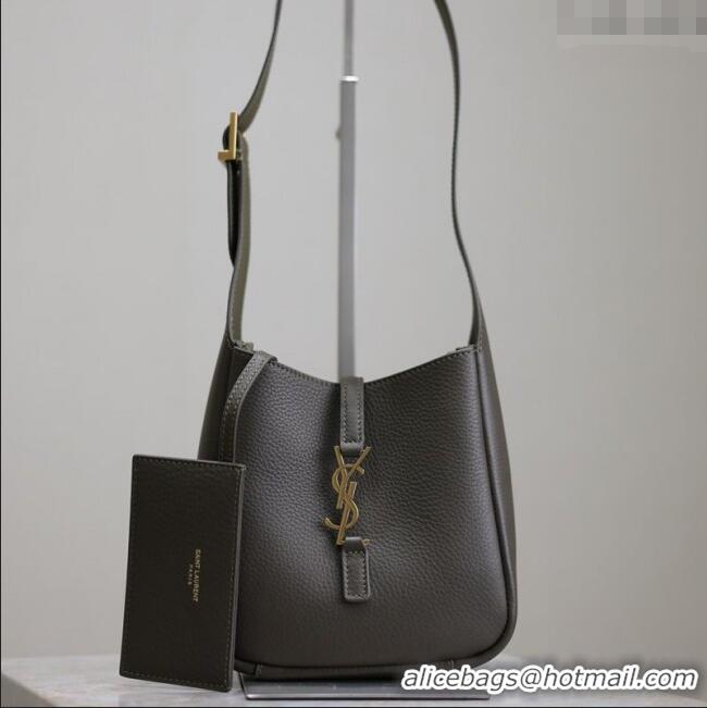 New Design Saint Laurent LE 5 A 7 Supple Baby Mini Bag in Leather 809461 Musk Green 2025