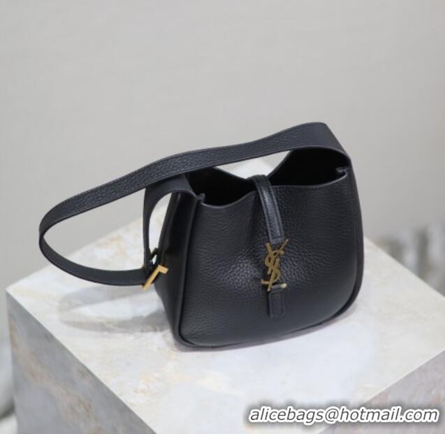 Super Quality Saint Laurent LE 5 A 7 Supple Baby Mini Bag in Leather 809461 Black 2025