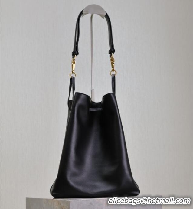 Super Quality Saint Laurent Paris VII Pochon Bucket Bag in Lambskin Leather 804302 Black 2025