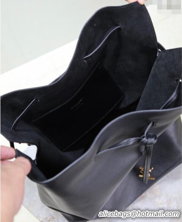 Super Quality Saint Laurent Paris VII Pochon Bucket Bag in Lambskin Leather 804302 Black 2025