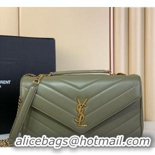 Promotional Saint Laurent Loulou Medium Bag in Matelasse Lambskin 801439 Green 2025