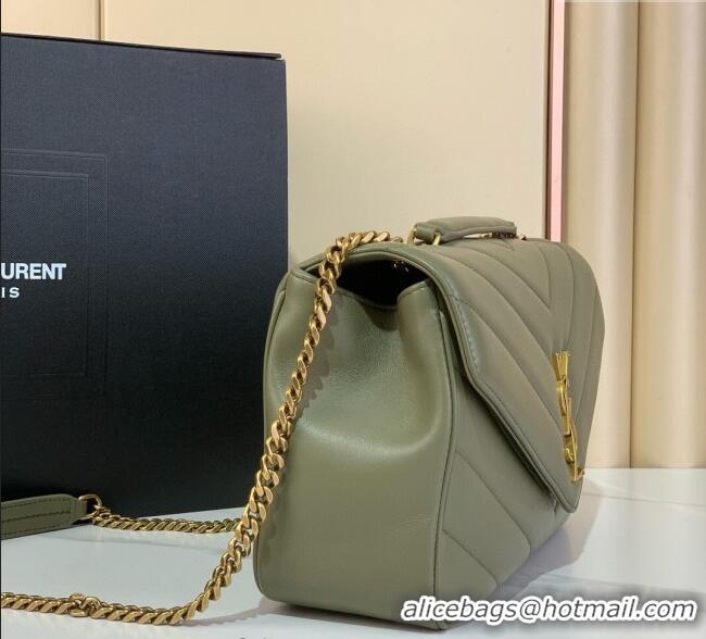 Promotional Saint Laurent Loulou Medium Bag in Matelasse Lambskin 801439 Green 2025