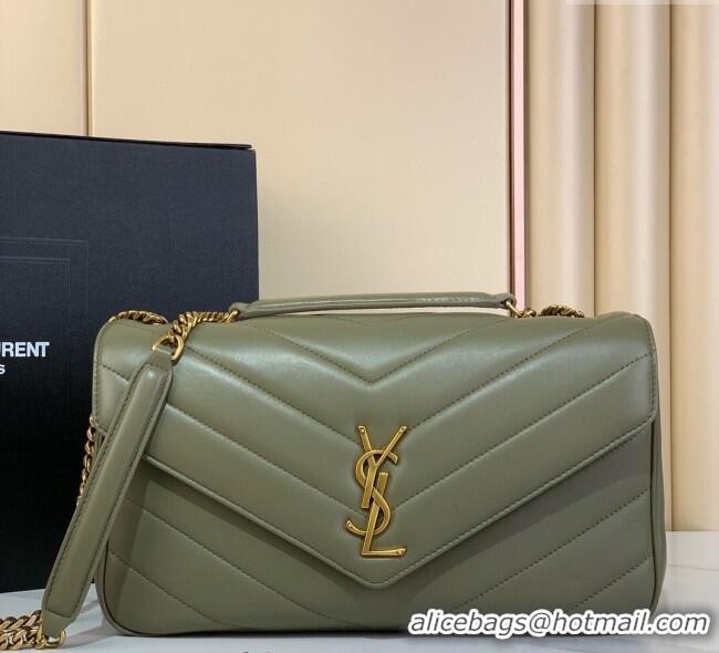 Promotional Saint Laurent Loulou Medium Bag in Matelasse Lambskin 801439 Green 2025