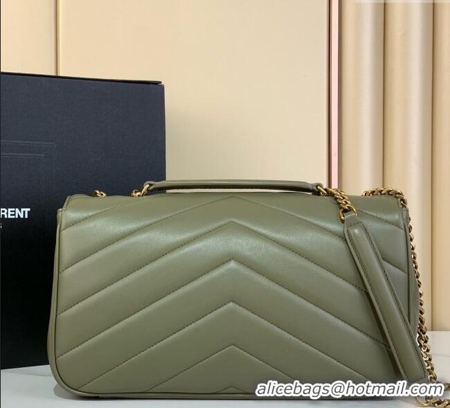 Promotional Saint Laurent Loulou Medium Bag in Matelasse Lambskin 801439 Green 2025