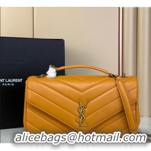 Top Quality Saint Laurent Loulou Medium Bag in Matelasse Lambskin Sunflower 801439 Yellow 2025