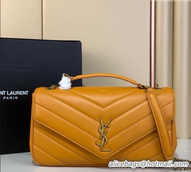 Top Quality Saint Laurent Loulou Medium Bag in Matelasse Lambskin Sunflower 801439 Yellow 2025
