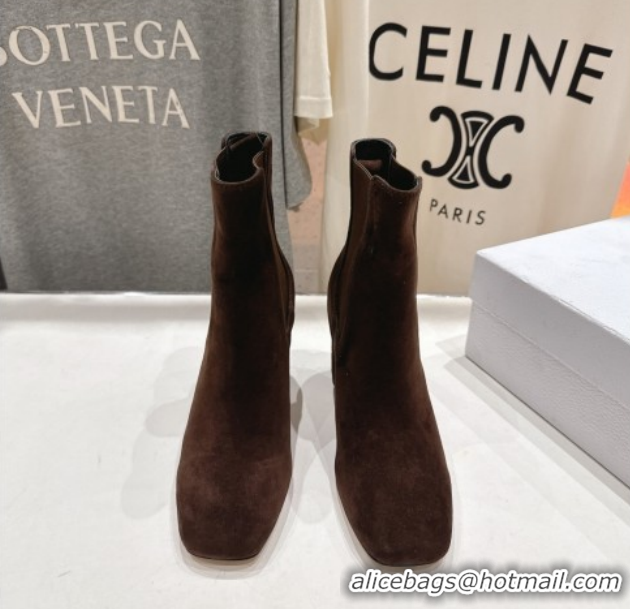Best Price Dior D-Art Heeled Ankle Boots 8cm in Suede Dark Brown 1029038