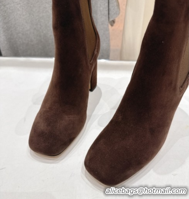 Best Price Dior D-Art Heeled Ankle Boots 8cm in Suede Dark Brown 1029038