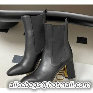 Grade Quality Dior D-Art Heeled Ankle Boots 8cm in Calfskin Leather Black 1029039